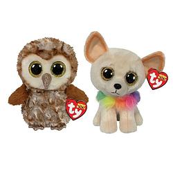 Foto van Ty - knuffel - beanie boo's - percy owl & chewey chihuahua