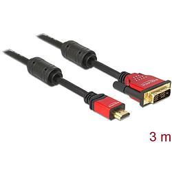 Foto van Delock hdmi / dvi adapterkabel hdmi-a stekker, dvi-d 18+1-polige stekker 3.00 m zwart 84343 hdmi-kabel