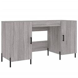 Foto van Vidaxl bureau 140x50x75 cm bewerkt hout grijs sonoma eikenkleurig