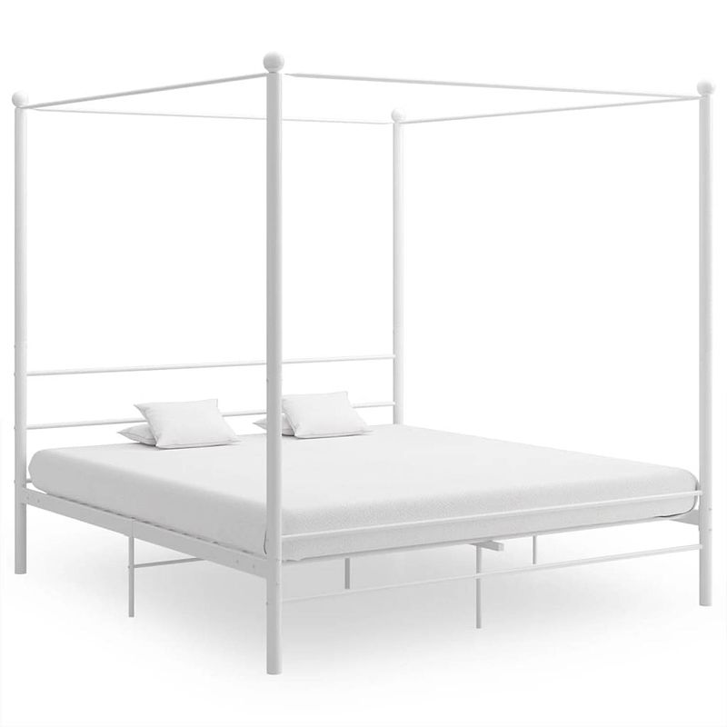 Foto van Vidaxl hemelbedframe metaal wit 200x200 cm