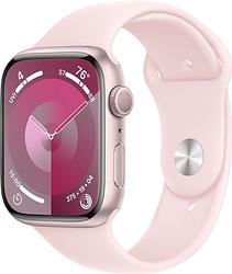 Foto van Apple watch series 9 45mm roze aluminium sportband s/m