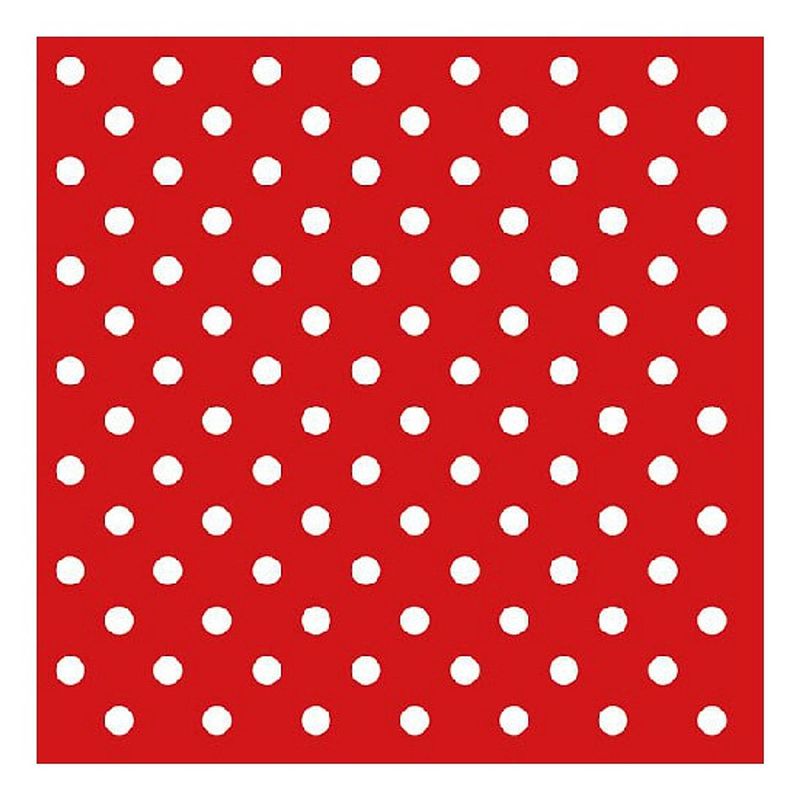 Foto van 20x rood met witte stippen servetten 33 x 33 cm - feestservetten