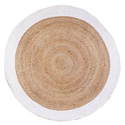 Foto van 4goodz vloerkleed jute 2-tone rond ø 120 cm - bruin/wit