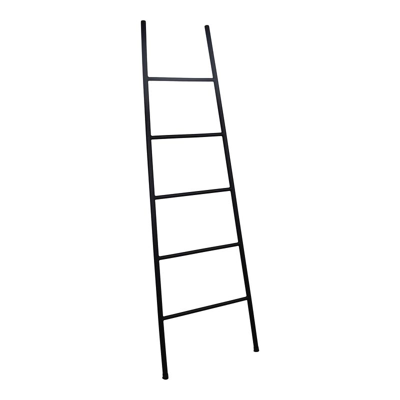 Foto van Loft42 trap decoratie ladder - metaal - mat zwart - 175x50x4