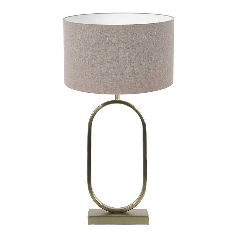 Foto van Light & living jamiri tafellamp - e27 (grote fitting) - goud en taupe