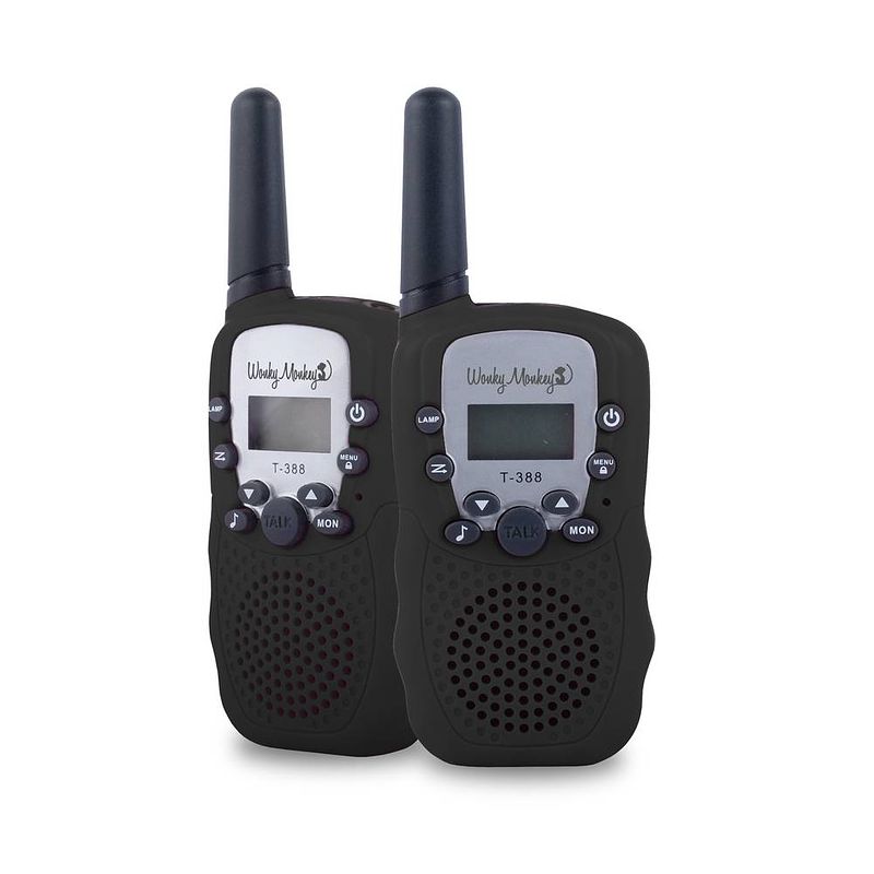 Foto van Wonky monkey walkie talkie set - zwart