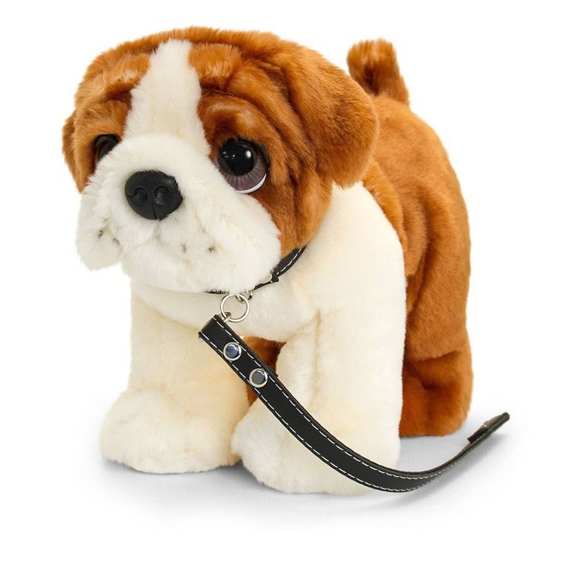 Foto van Bulldog honden knuffeldier bruin/wit 30 cm - knuffel huisdieren