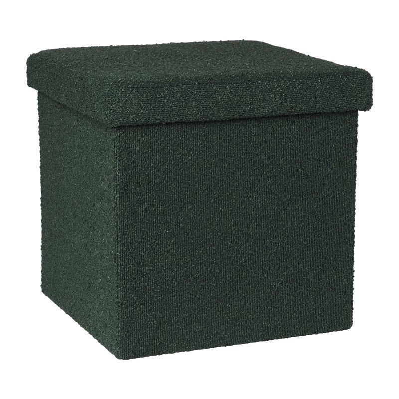 Foto van Opbergbox boucle opvouwbaar - groen - 38x38x38 cm