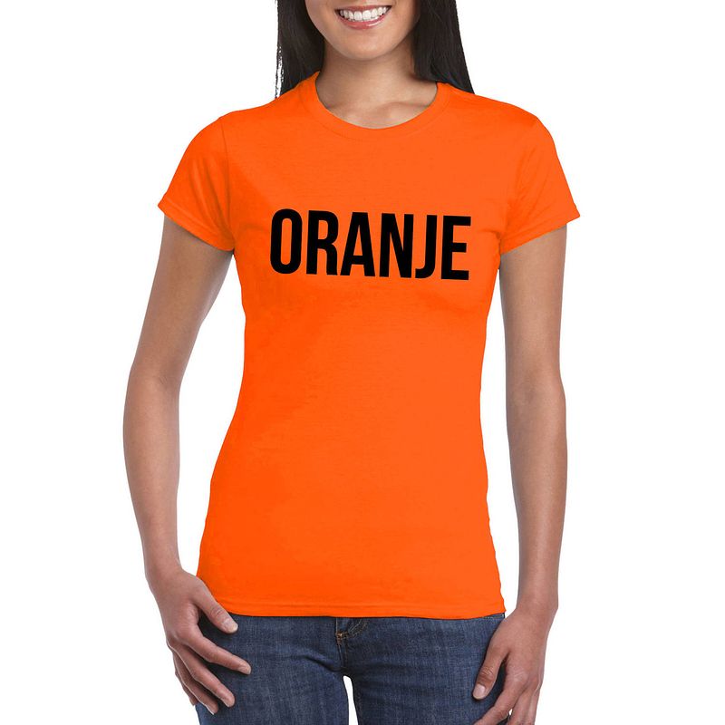 Foto van Oranje koningsdag t-shirt - oranje - dames xl - feestshirts