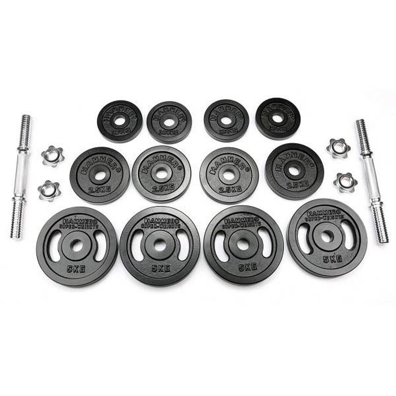 Foto van Hammer fitness dumbbell set zwart 40 kg (2x 20kg) - gietijzer