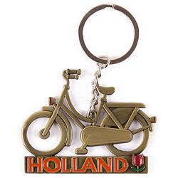 Foto van Matix sleutelhanger fiets holland 7 cm staal brons