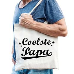 Foto van Katoenen cadeau tasje coolste papa - feest boodschappentassen