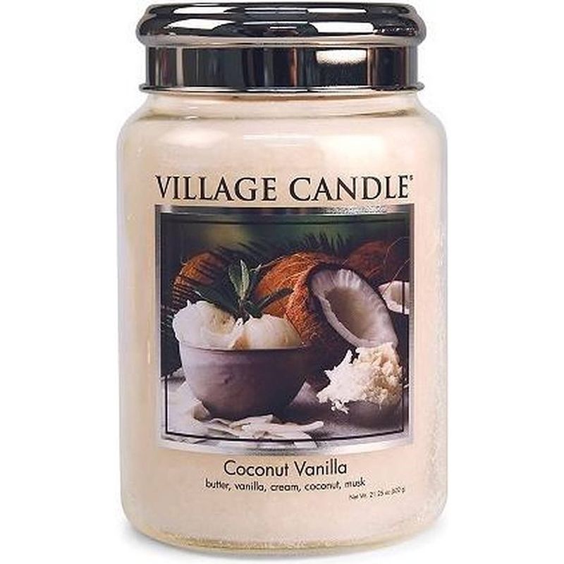 Foto van Village candle village geurkaars coconut vanilla boter vanille room kokos musk - large jar