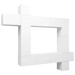 Foto van The living store televisiemeubelset hangend - spaanplaat - wit - 30.5 x 30 x 30 cm - 100 x 30 x 30 cm - 30.5 x 30 x 90