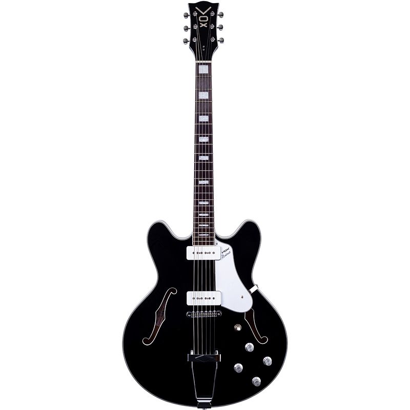 Foto van Vox bobcat v90 semi-hollow body semi-akoestische gitaar (zwart)