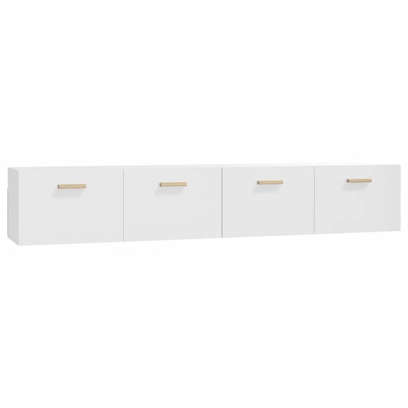 Foto van The living store wandkast hoogglans wit - bewerkt hout - 100x36.5x35cm - 2 vakken