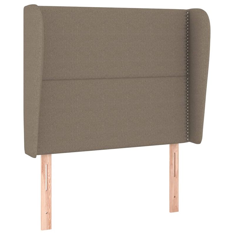 Foto van Vidaxl hoofdbord met randen 83x23x118/128 cm stof taupe