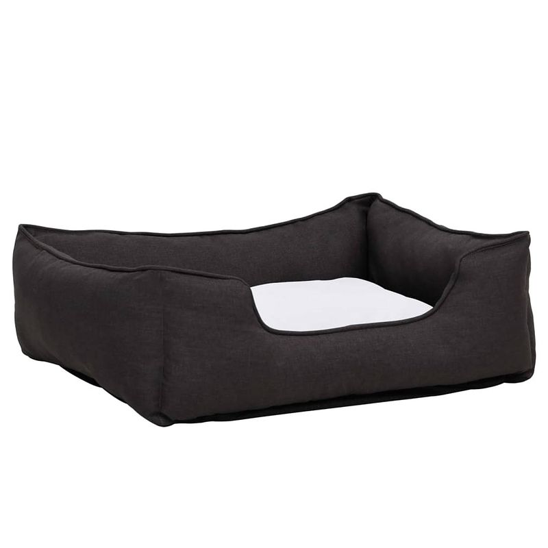 Foto van The living store hondenmand - comfort - hondenmand - 85.5 x 70 x 23 cm - donkergrijs en wit