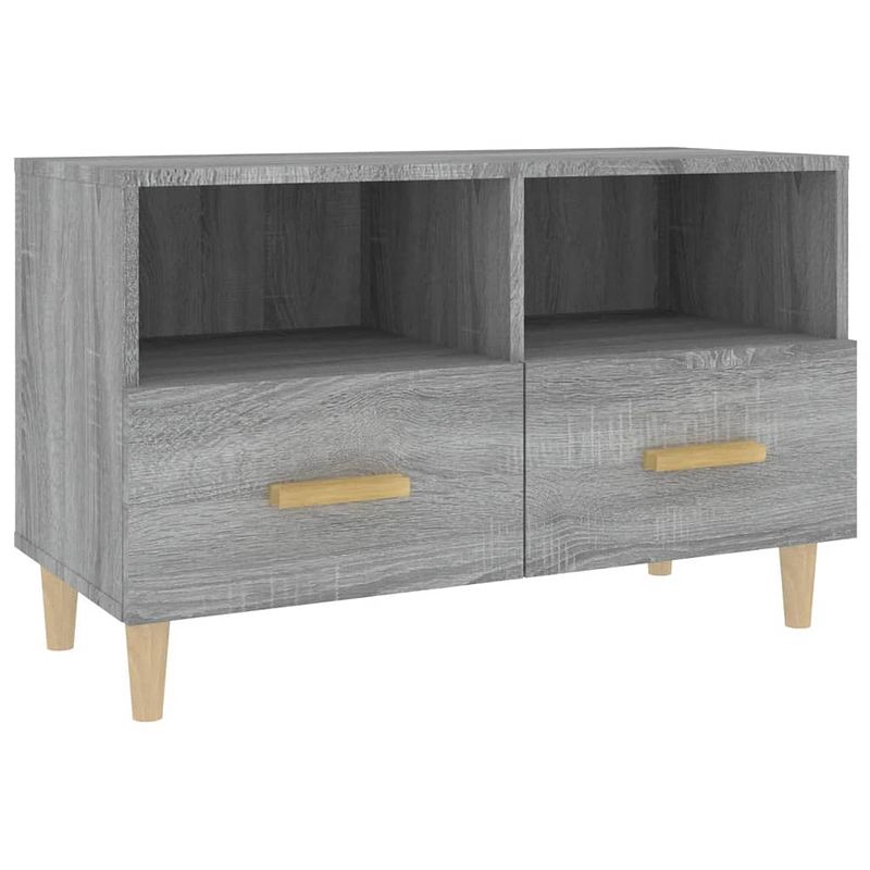 Foto van Vidaxl tv-meubel 80x36x50 cm bewerkt hout grijs sonoma eikenkleurig