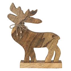 Foto van Clayre & eef decoratie rendier 20*5*32 cm bruin hout decoratief figuur decoratieve accessoires woonaccessoires bruin