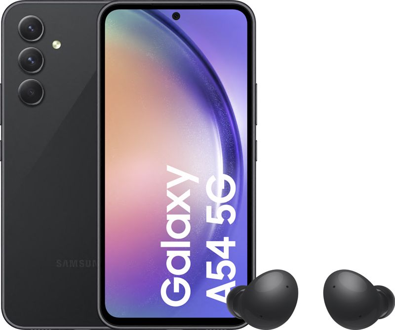 Foto van Samsung galaxy a54 128gb zwart 5g + galaxy buds 2 zwart