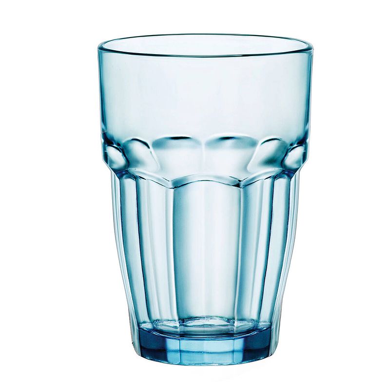 Foto van Glas bormioli rocco rock bar blauw glas 370 ml (24 stuks)