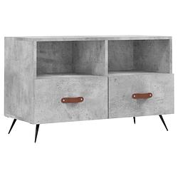 Foto van The living store tv-meubel betongrijs - 80 x 36 x 50 cm - stevig bewerkt hout en ijzer