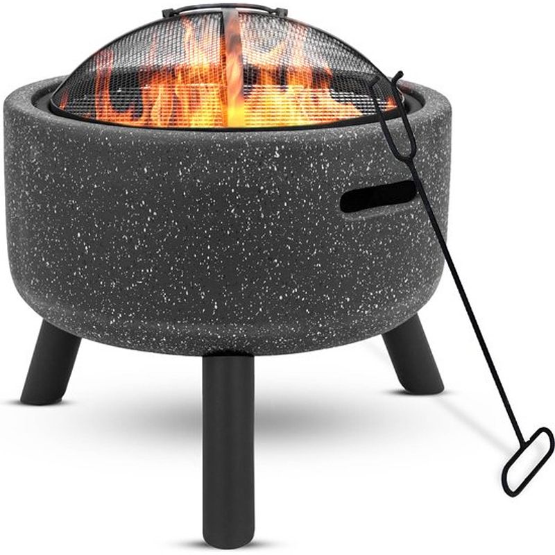 Foto van Maxxgarden aracas barbecue - vuurschaal - terrashaard - mgo tuinhaard - 45cm - zwart