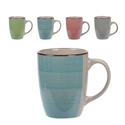 Foto van Set van 4x stuks luxe gekleurde stoneware bekers/koffiekopjes 270 ml - bekers