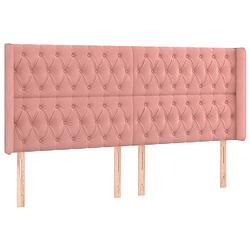 Foto van The living store hoofdbord - 203 x 16 x 118/128 cm - roze fluweel