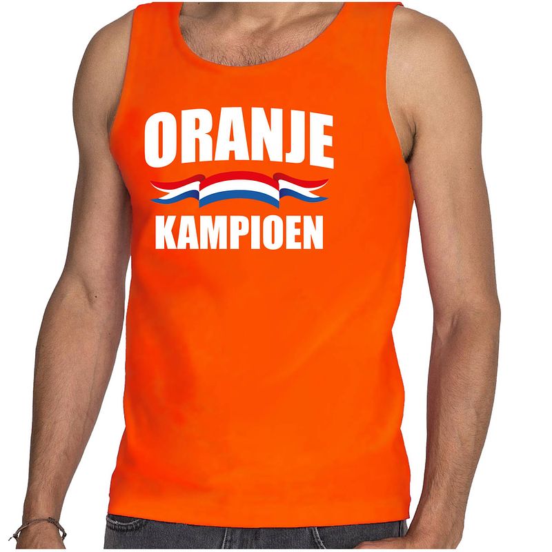 Foto van Oranje fan tanktop / kleding holland oranje kampioen ek/ wk voor heren l - feestshirts