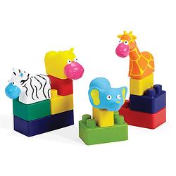 Foto van Edushape mini edu dieren-set - 6 dieren + 22 blokken