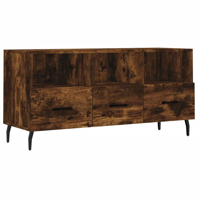 Foto van The living store tv-meubel - gerookt eiken - 102 x 36 x 50 cm - voldoende opbergruimte