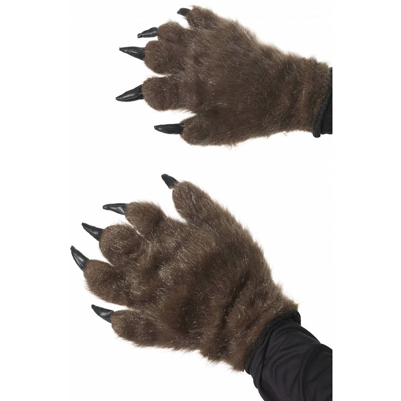 Foto van Halloween - harige dierenpoot / weerwolf handschoenen voor volwassenen - verkleedarmdecoratie