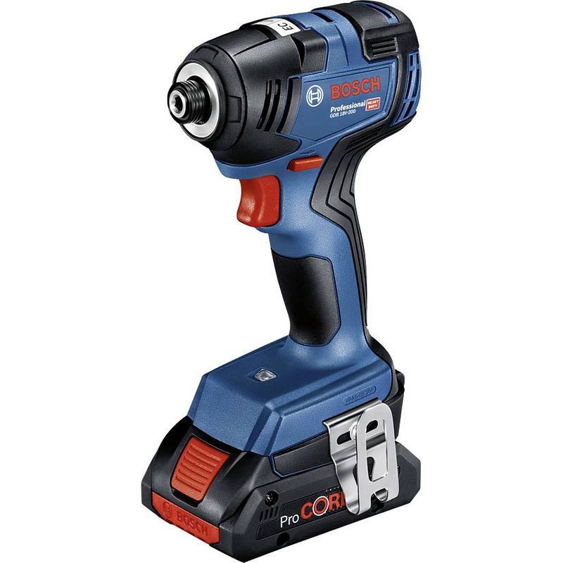 Foto van Bosch professional gdr 18v-200 06019j2108 accu-draaislagmoeraanzetter, accu-schroevendraaier 18 v li-ion brushless