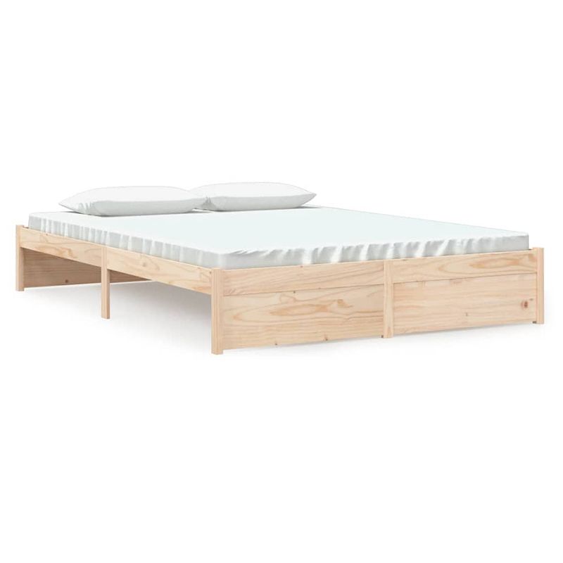 Foto van The living store bedframe massief grenenhout - king size 150 x 200 cm - rustieke uitstraling