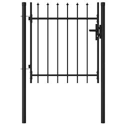 Foto van Infiori poort met puntige bovenkant enkel 1x1 m staal zwart
