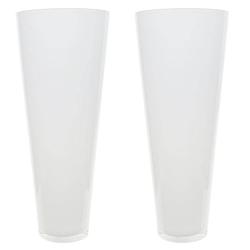 Foto van Set van 2x stuks conische glazen vaas/vazen rond mat glas 43 cm - vazen