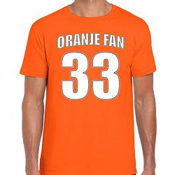 Foto van Oranje race fan shirt / kleding oranje fan nummer 33 voor heren l - feestshirts