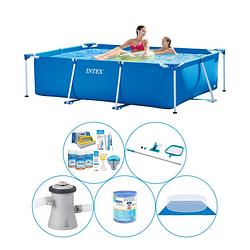 Foto van Intex frame pool rechthoekig 220x150x60 cm - 6-delig - zwembad combi deal