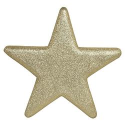 Foto van 1x grote gouden glitter sterren kerstversiering/kerstdecoratie 50 cm - hangdecoratie