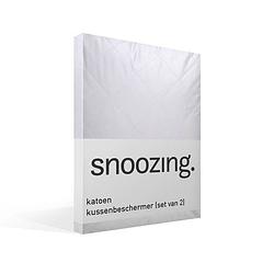 Foto van Snoozing kussenbeschermer (set van 2) - 100% katoen - 60x70 cm - standaardmaat - wit