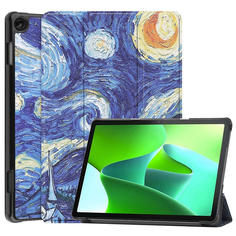 Foto van Basey lenovo tab m10 (3rd gen) hoesje kunstleer hoes case cover lenovo tab m10 (3rd gen)-sterrenhemel