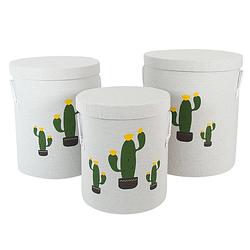 Foto van Gebor - leuke set van 3 was- en opbergmanden - 73l / 55l / 34l - cactus - wasmand - opbergmand - polyester -