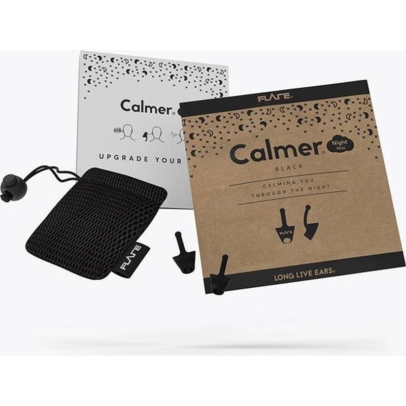 Foto van Calmer night mini zwart slaap oordop audiobeleving verbeteren en stressniveau verlagen flare audio