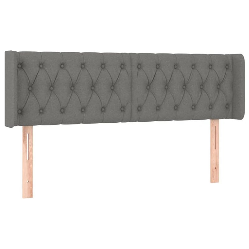 Foto van The living store hoofdeind bedaccessoires - 163 x 16 x 78/88 cm - donkergrijs