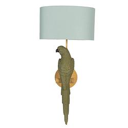 Foto van Clayre & eef wandlamp ø 23*44 cm e27/max 1*60w groen kunststof ovaal