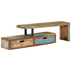 Foto van The living store tv-meubel antieke stijl - hout - 112x30x40/112x30x20 cm - massief gerecycled hout