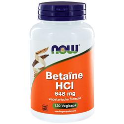 Foto van Now betaïne hcl 648 mg capsules