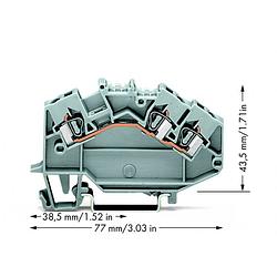 Foto van Wago 780-631 doorgangsklem 5 mm spanveer toewijzing: l grijs 50 stuk(s)